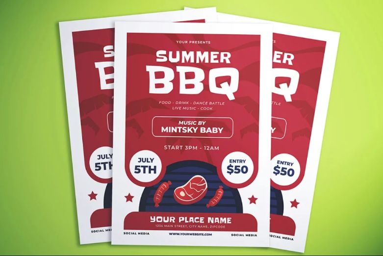 Summer Barbeque Party Flyer Design