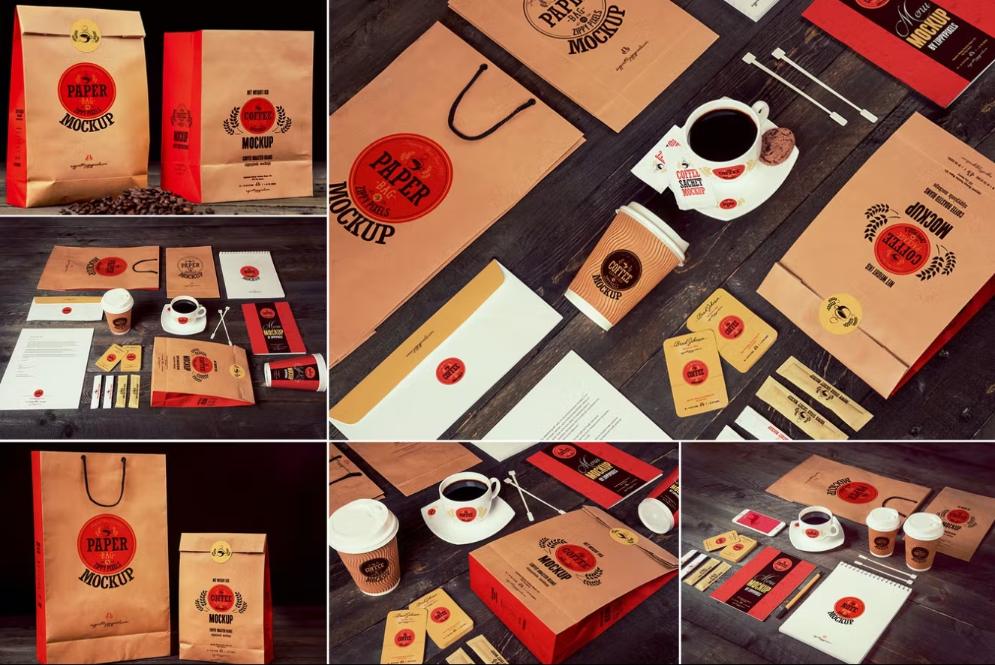 6 Unique Coffee Branding Mockup Scenes
