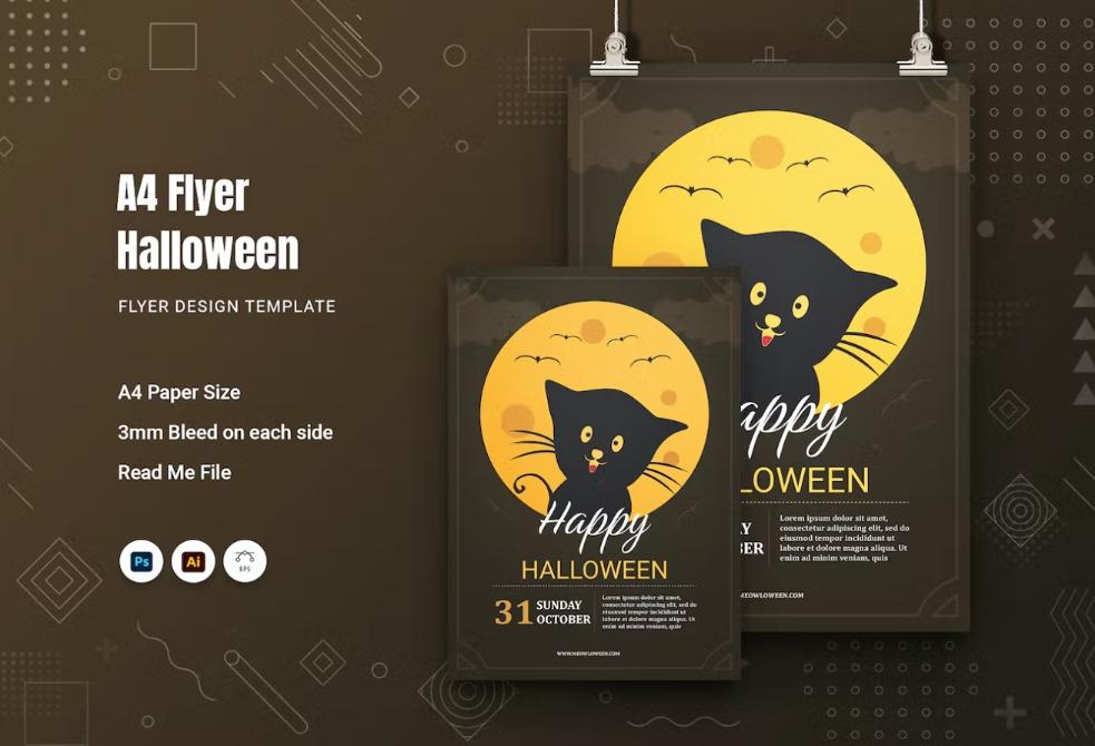 A4 Halloween Party Flyer Design