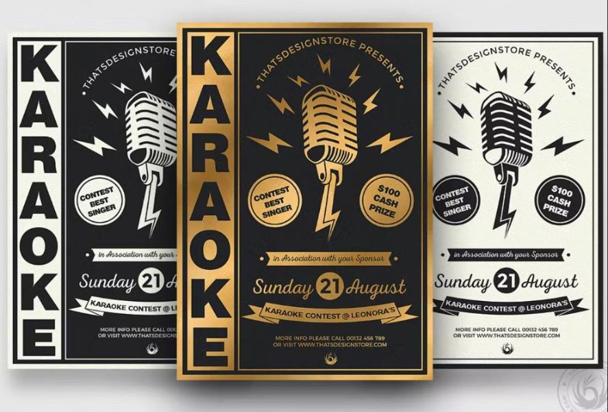 A4 Karaoke Poster Design