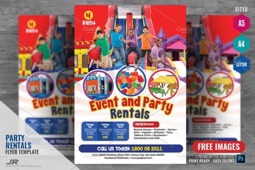 A4 Party Rentals Flyer Template