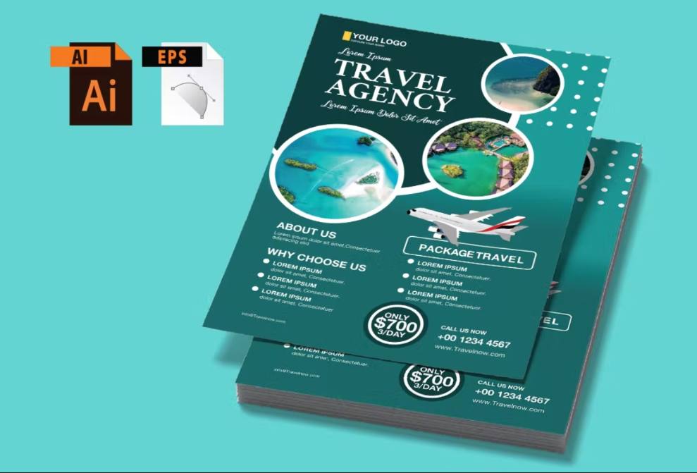 A4 Travel Agency Flyer Design