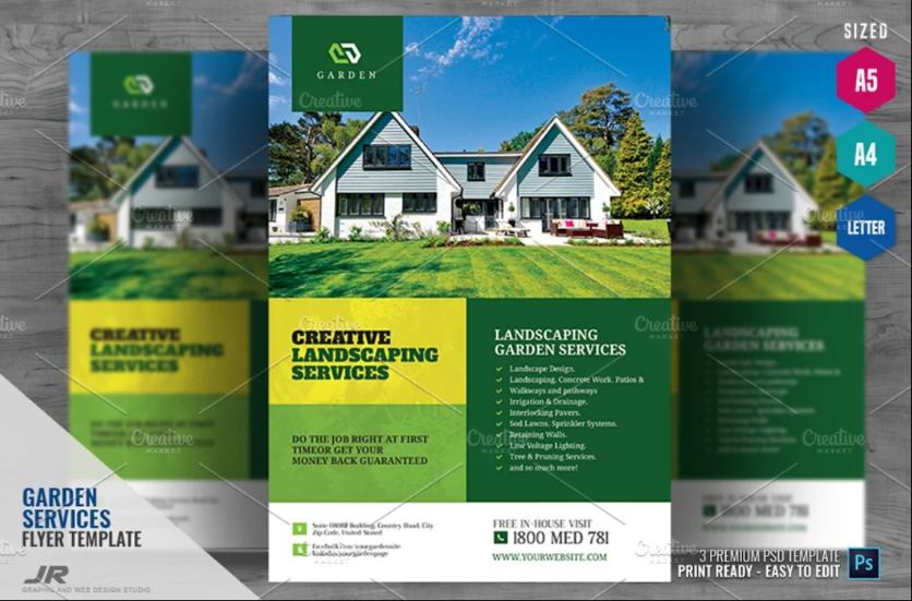A4 and A5 Landscaping Services Flyer