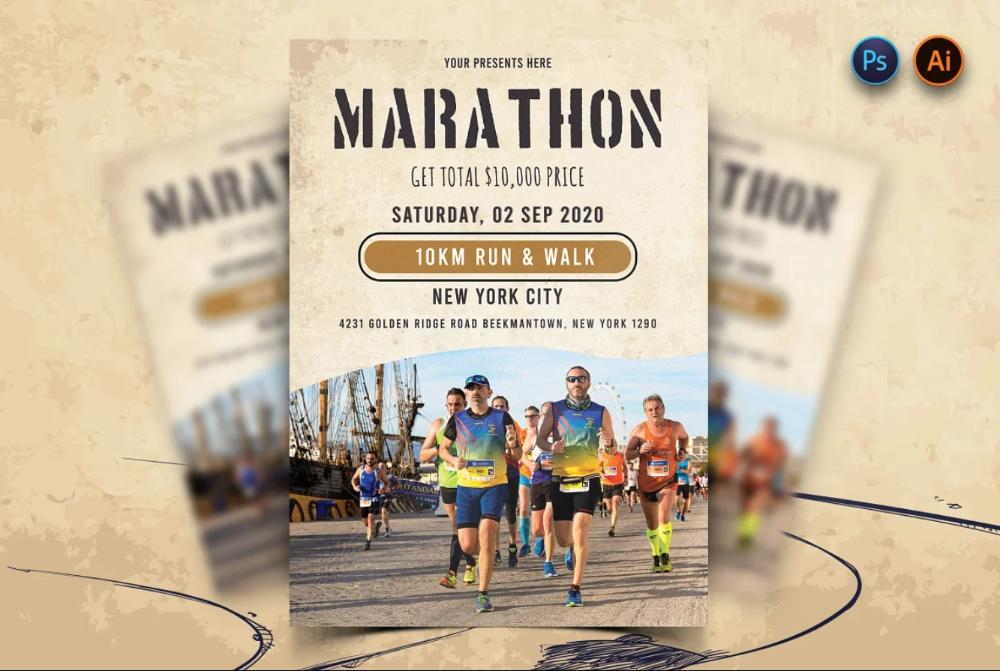Ai and PSD Marathon Event Flyer