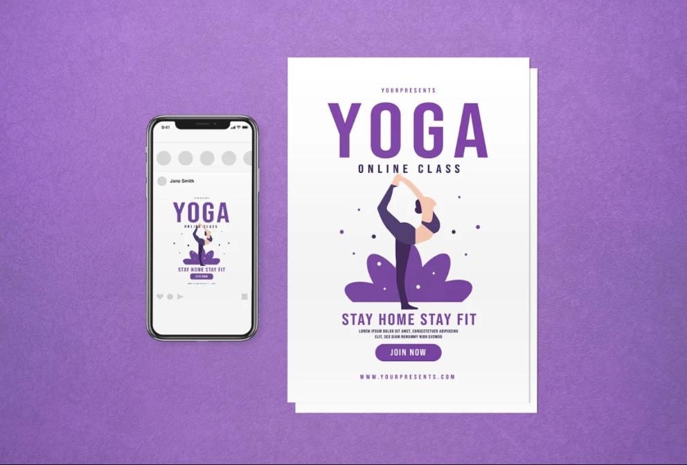 Ai and PSD Yoga Classes Promotional Template