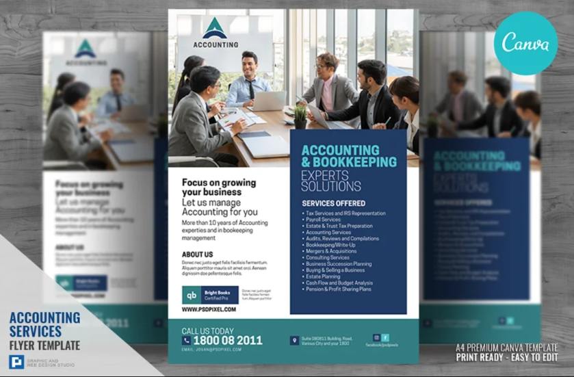 Bookkeeping and Accounting Canva Flyer 
