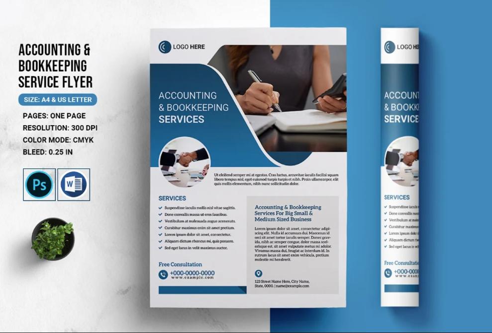 Clean Accounting Services Flyer Design