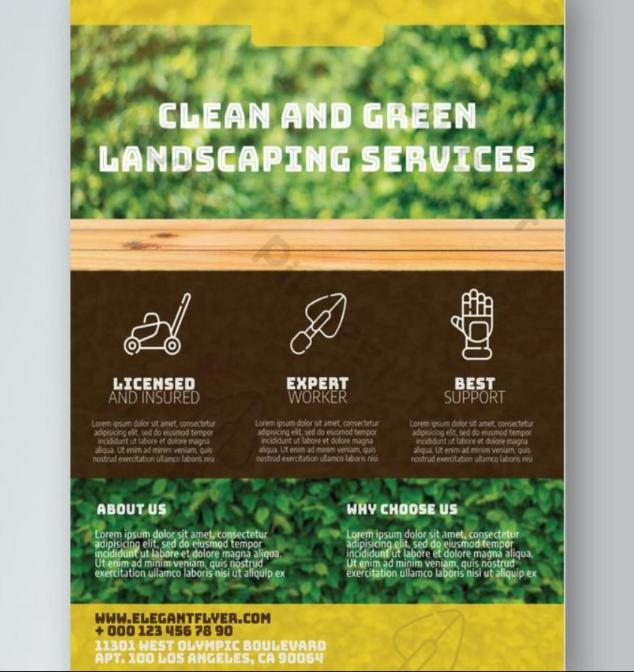Clean Landscaping Flyer Templaate