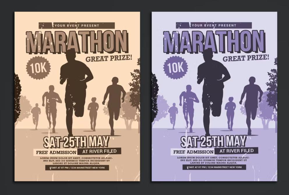 Editable Marathon Poster Design