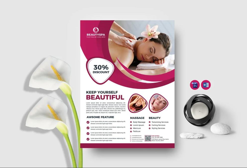Elegant Beauty Salon Promotional Flyer