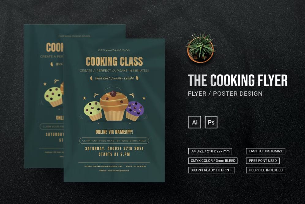 Elegant Cooking Class Flyer Template