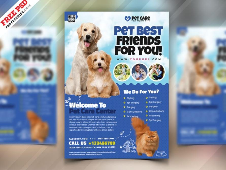 Free Pet Care PSD Template