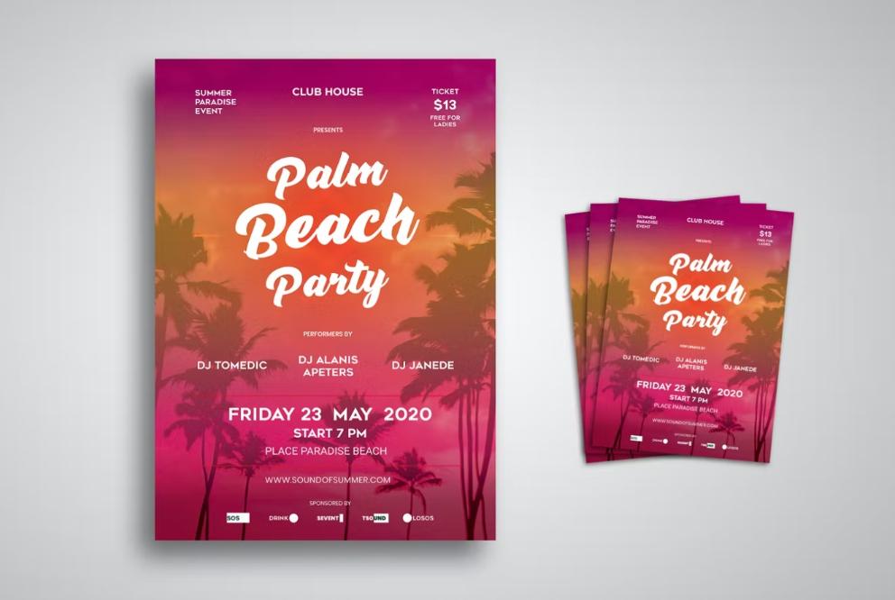 Fully Editable Palm Beach Poster