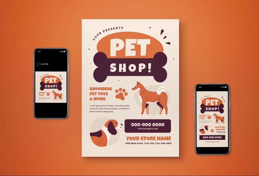 Fully Editable Pet Store Flyer Template
