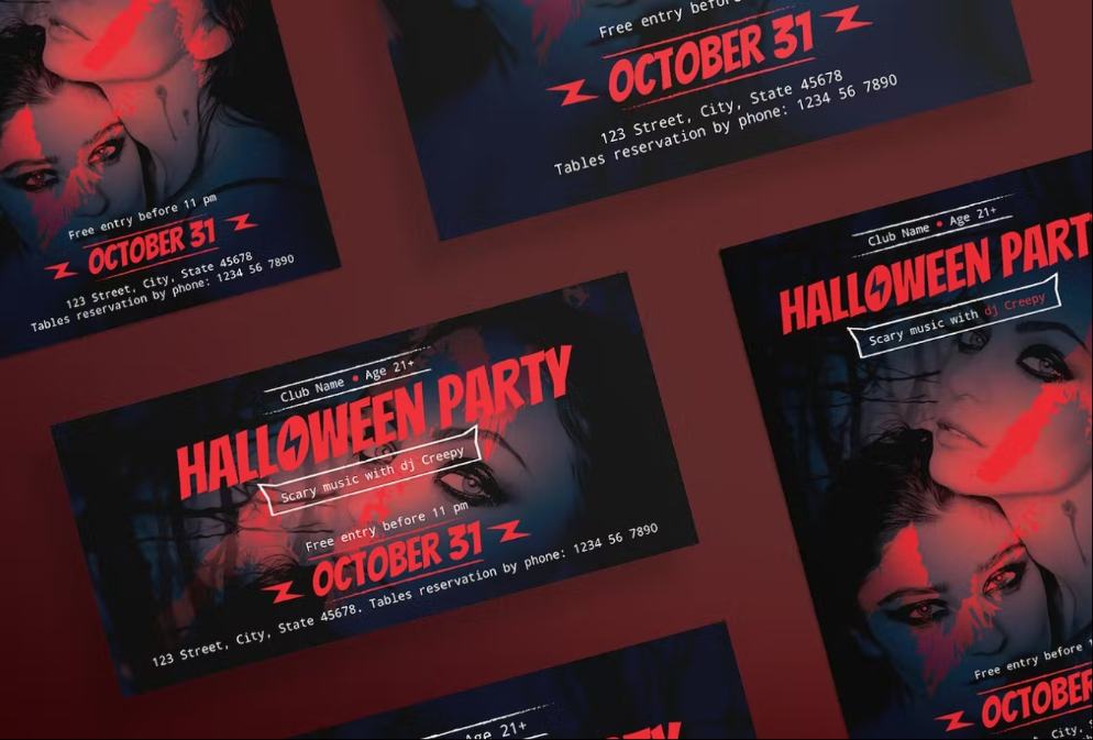 Halloween Party Poster and Banner Flyer