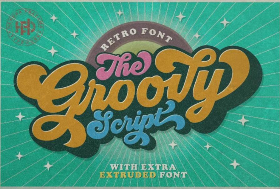 Hand Lettering Groovy Font