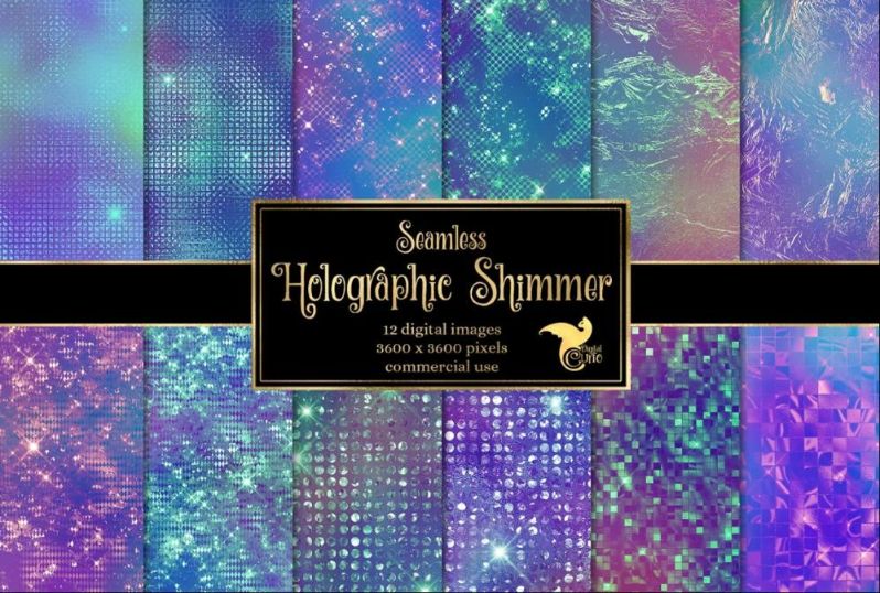 Holographic Shimmer Textures Set