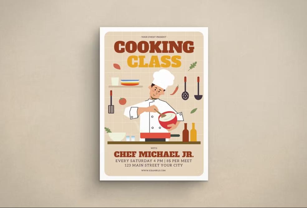Illustration Style Cook Flyer
