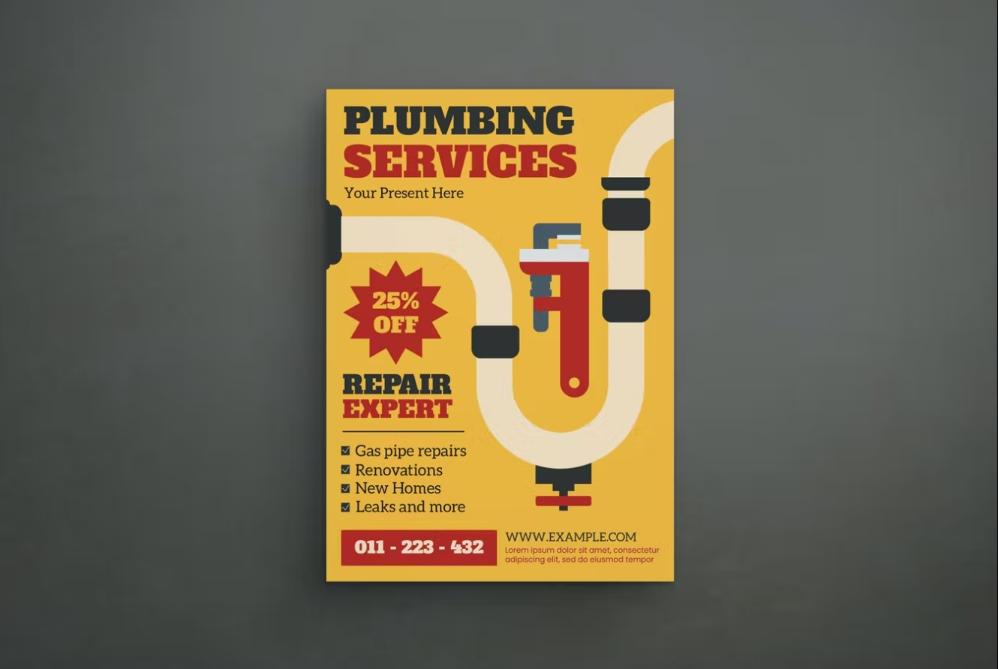 Illustration Style Plumbing Services Flyer