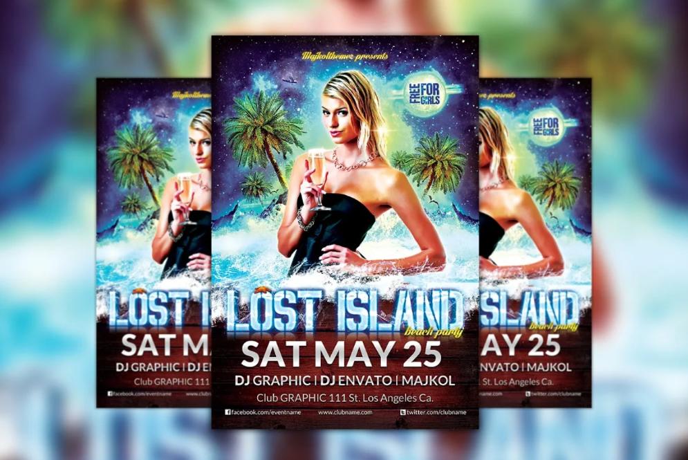 Island Party Promotional Flyer
