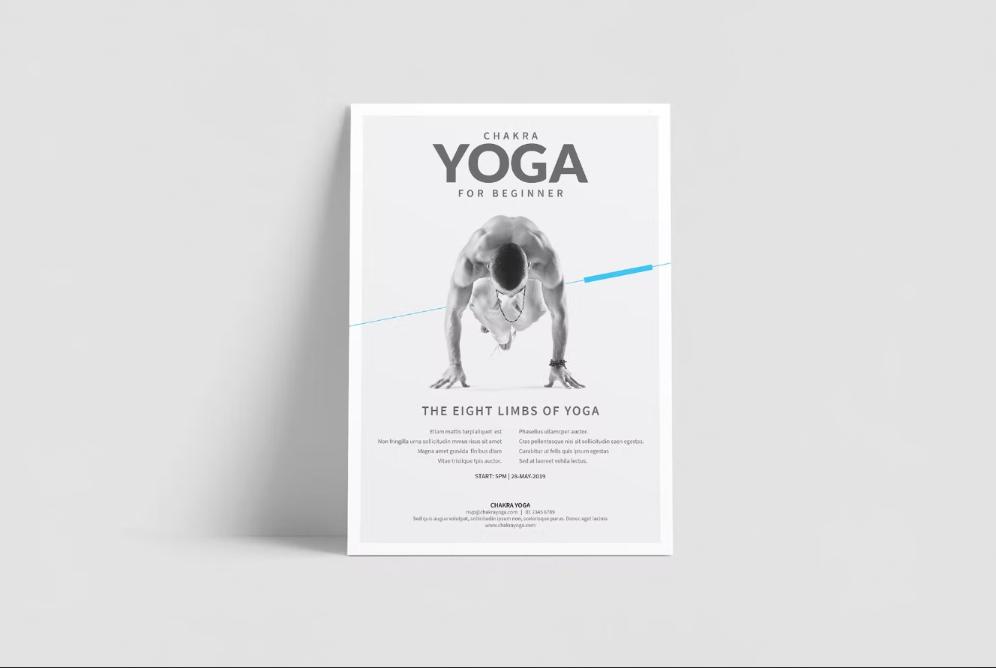 Minimal Yoga Classes Flyer Design