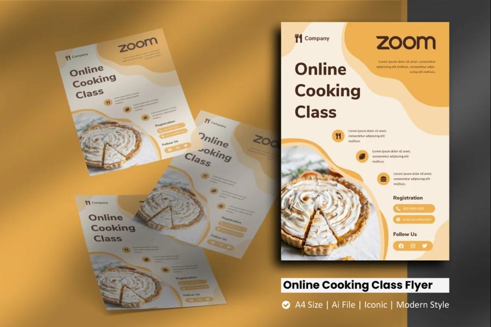 Online Cooking Classes Flyer Design