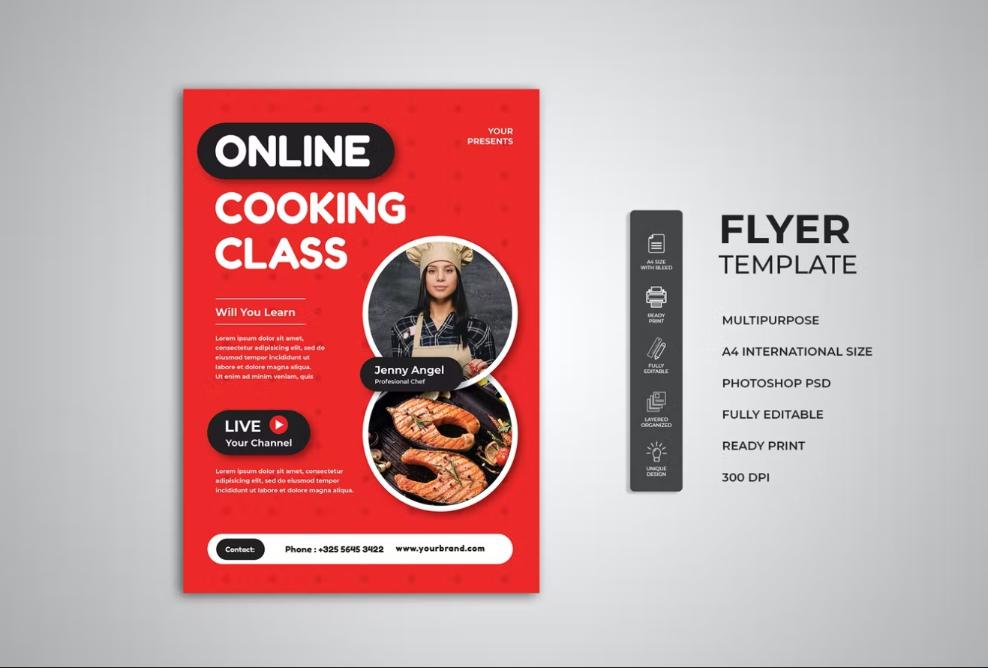 Online Cooking Promotional Flyer