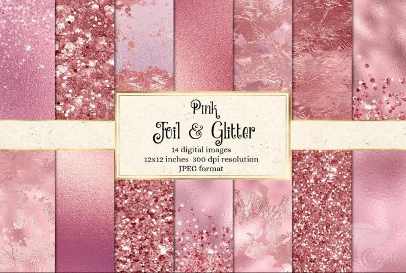 Pink Foil and Glitter Backgrounds
