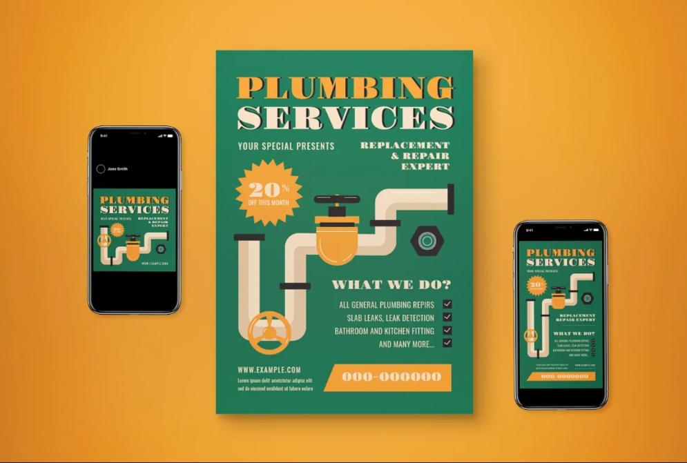 Plumbing Services Promotional Set