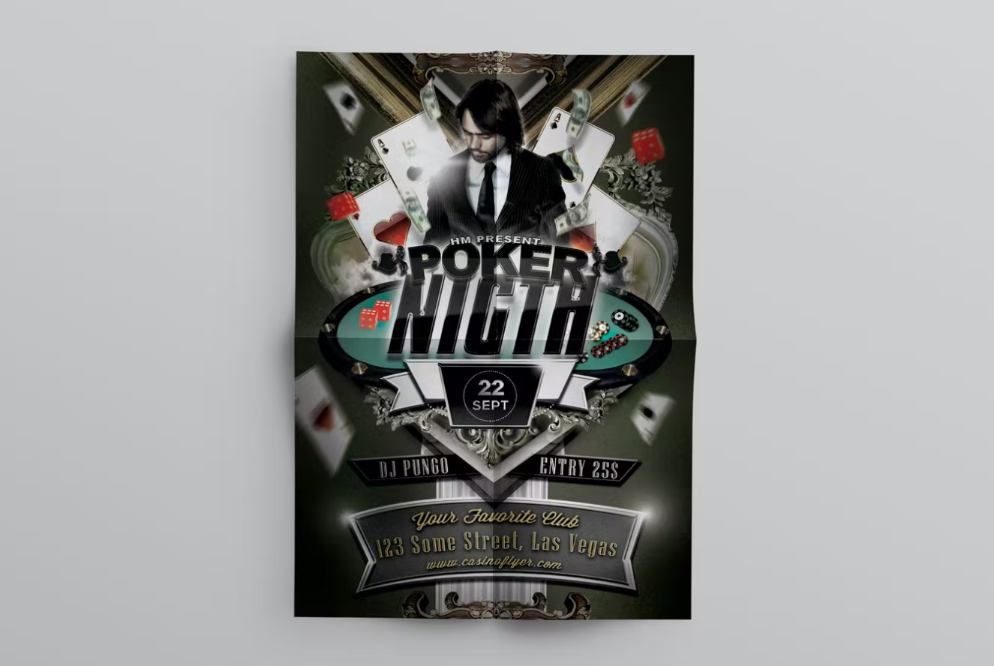Shiny Poker Night Flyer Template