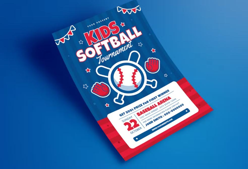 Softball Flyer Design Layout