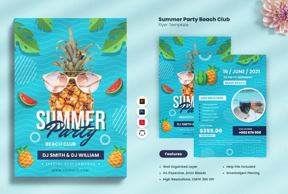 Summer Music Party Flyer Design