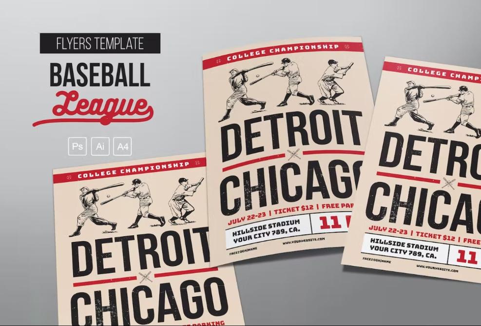 Vintage baseball Flyer Design