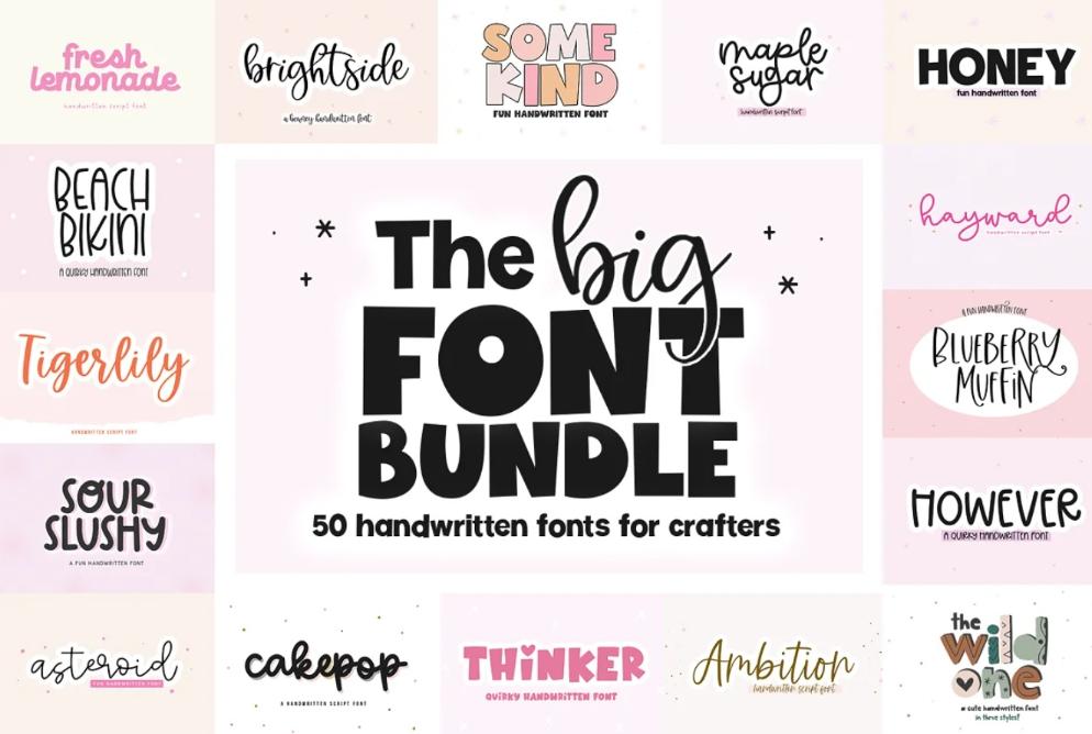 50 Groovy and Retro Fonts Bundle