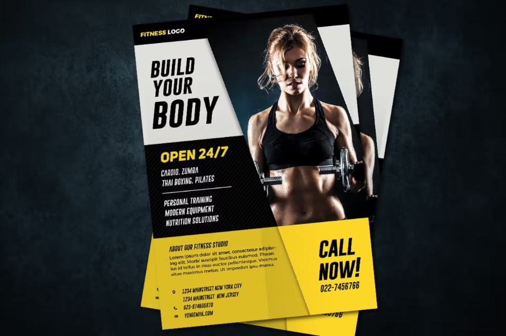 A4 Body Building Flyer Template
