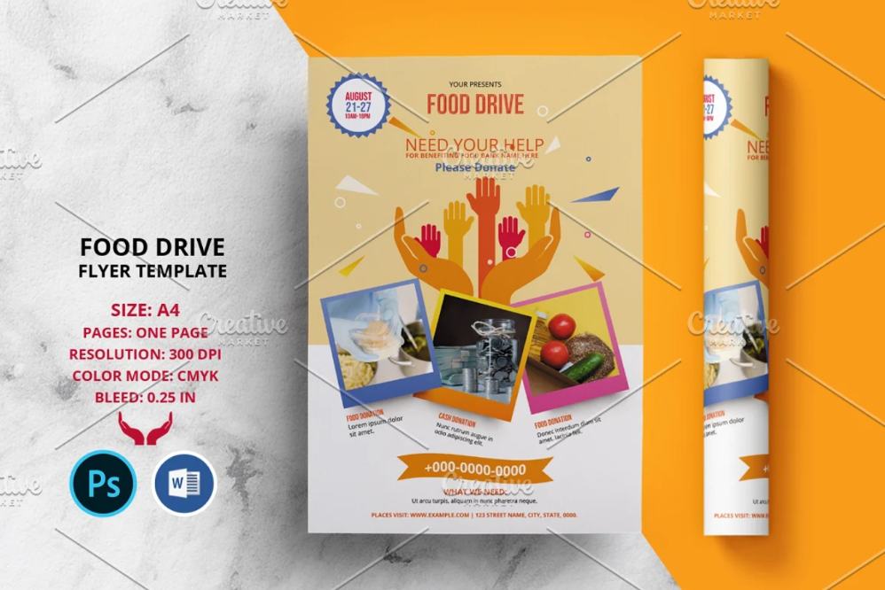 A4 Food Drive Promotional Flyer