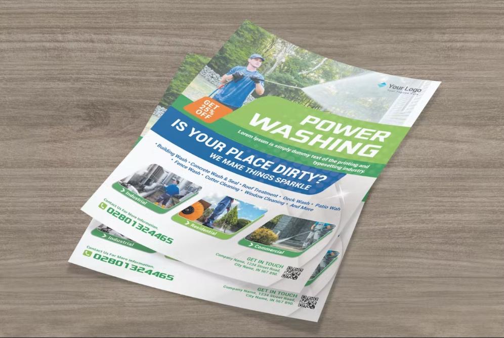 A4 Power Washing Service Flyer Template