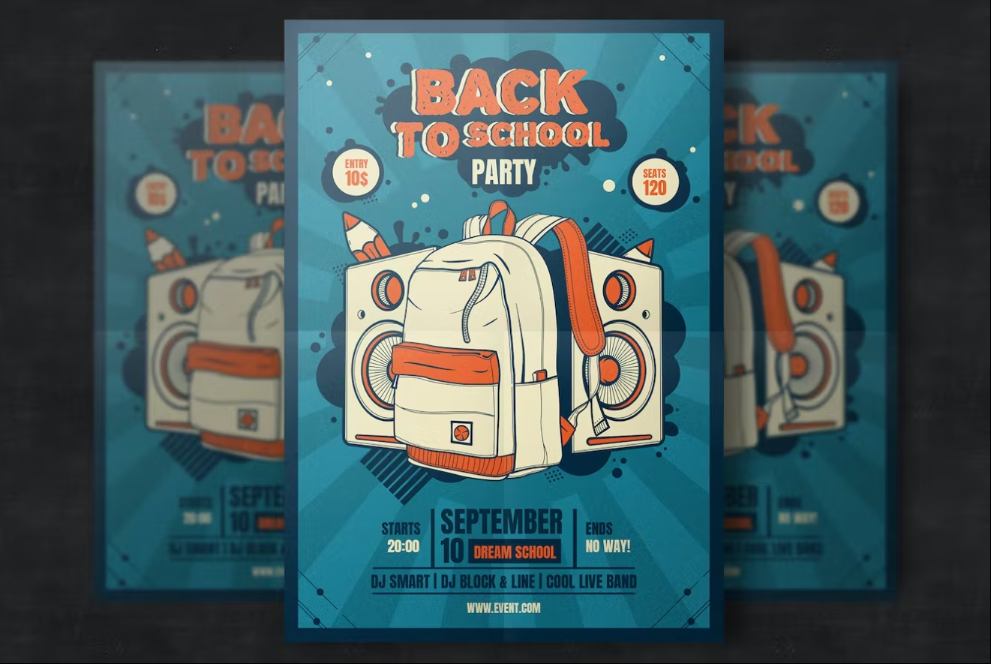 Back to School Party Flyer Design