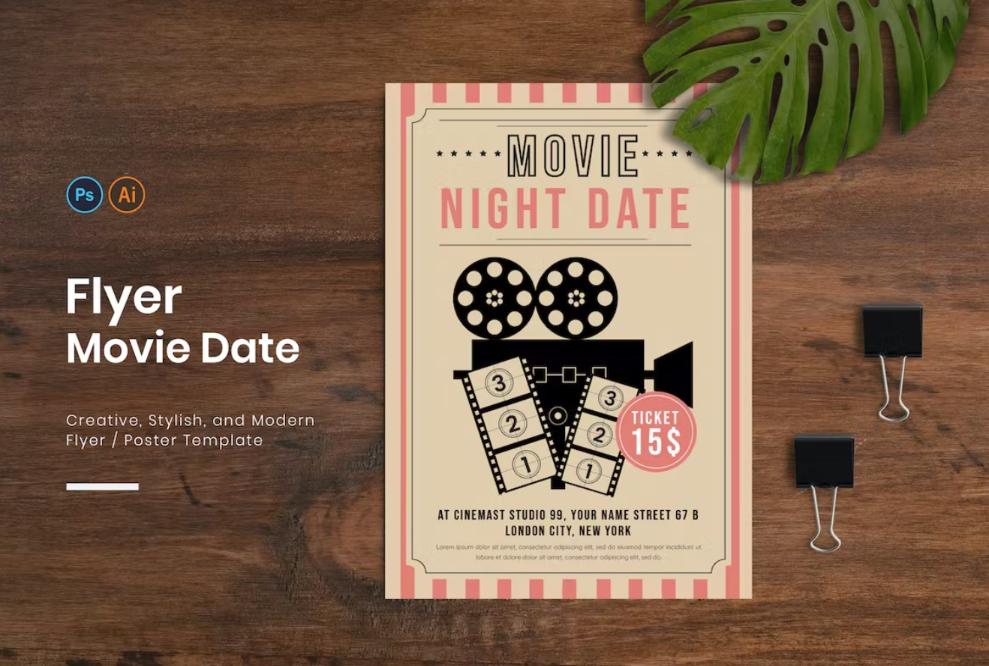 Creative Movie Night Flyer Template