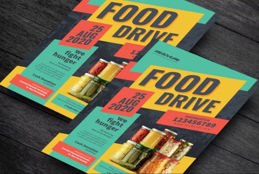 Editable Food Drive Poster Design