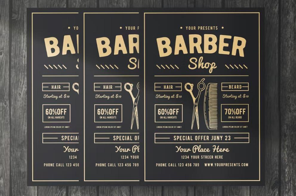 Elegant Barber Shop Promotional Flyer