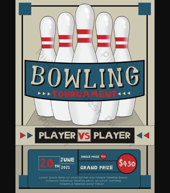 Free Bowling Poster Design