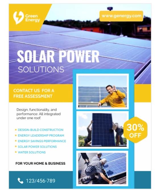Free Solar energy Flyer