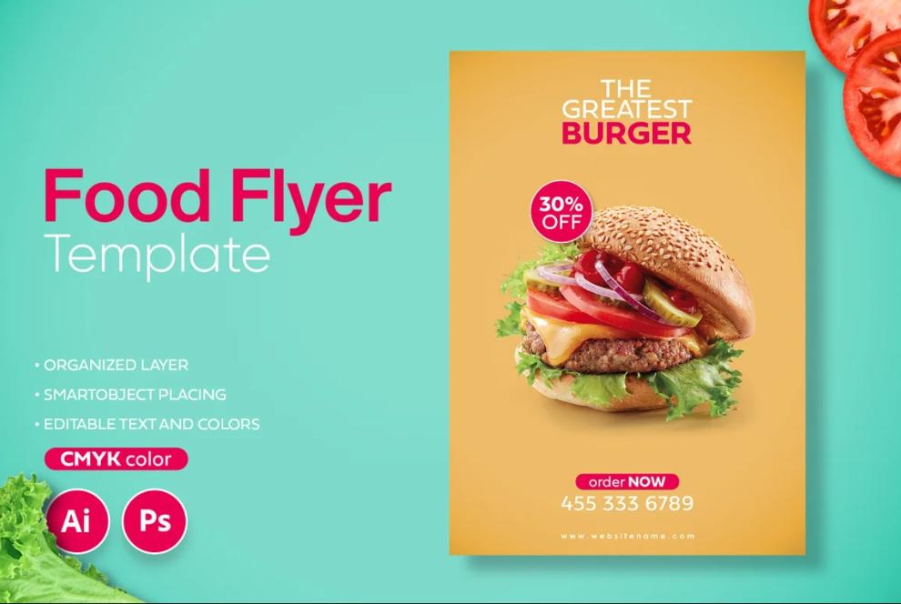 Fully Editable Food Flyer Template