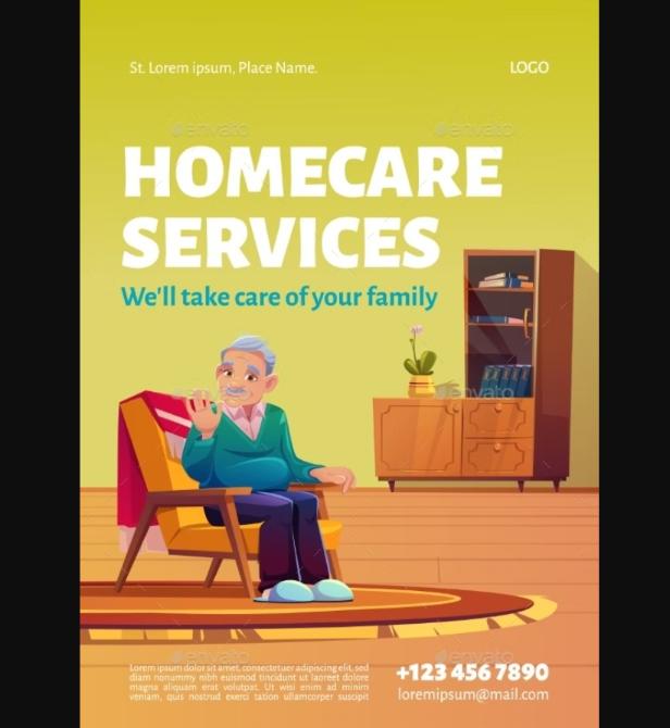 Illustration Style Home Care Services Poster