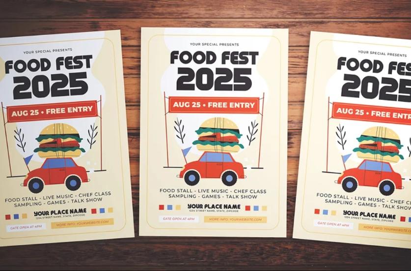 Minimal Food Fest Flyer Template