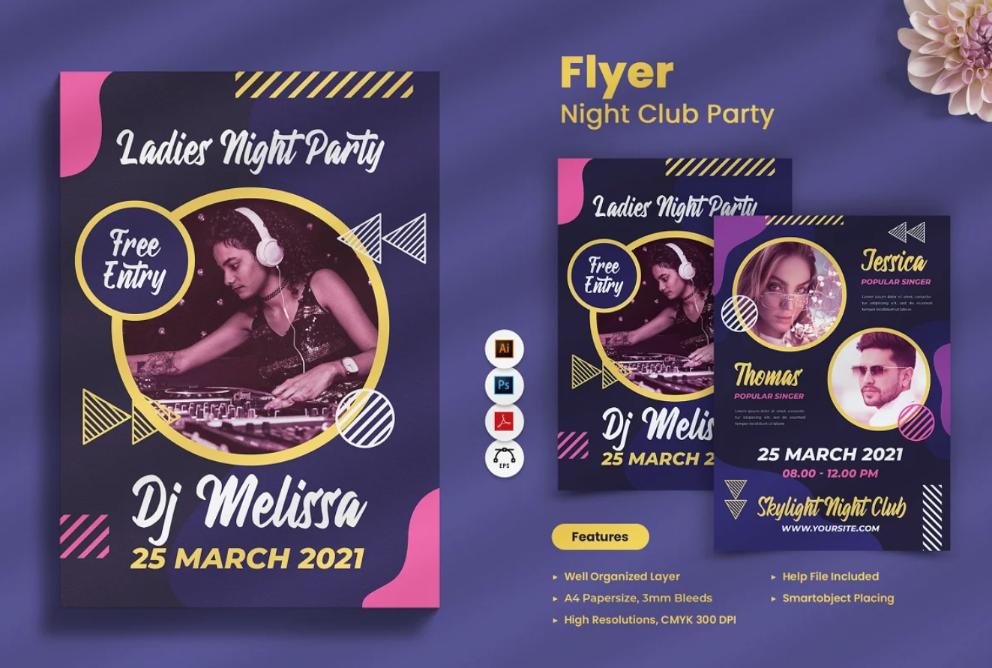 Night Club Party Poster Design