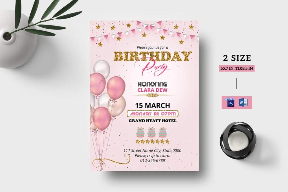 Professional Birthday Poster Template