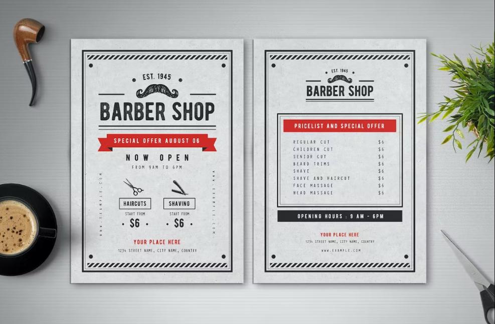 Simple Barber Shop Promotional Flyer
