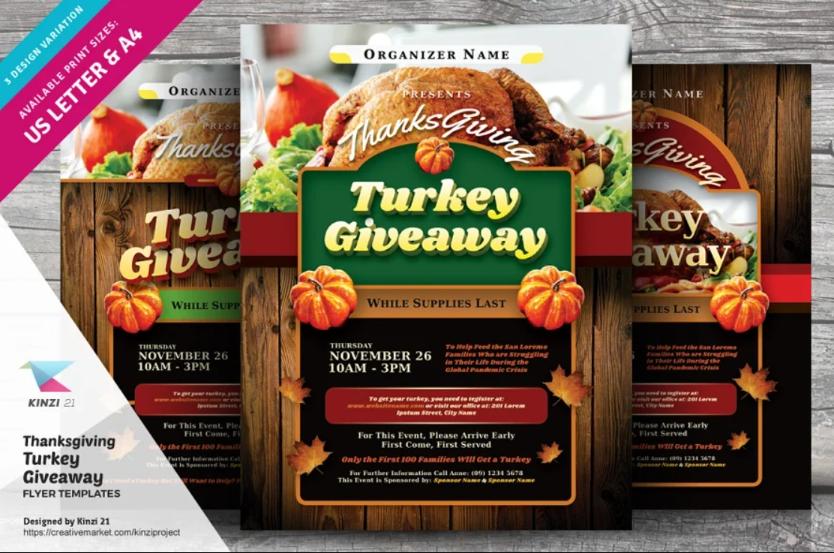 Thanksgiving Giveaway Flyer Template